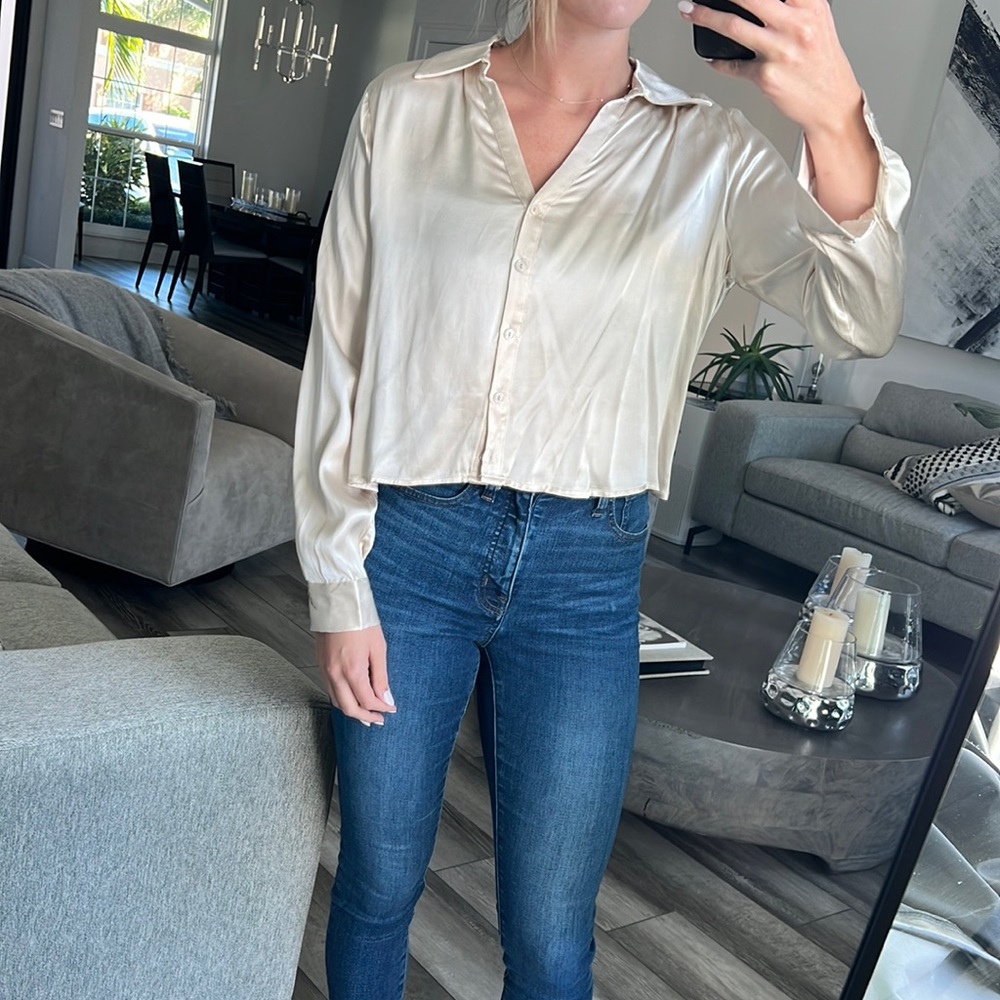 Aldina Open Back Button Down Top - image 1